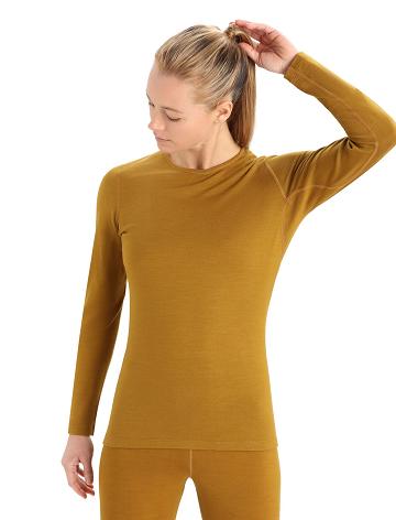 Icebreaker Merino 260 Tech Long Sleeve Crewe Thermal Top Naisten Yksiosainen ja sarjat Ruskea | FI 1759NWYB